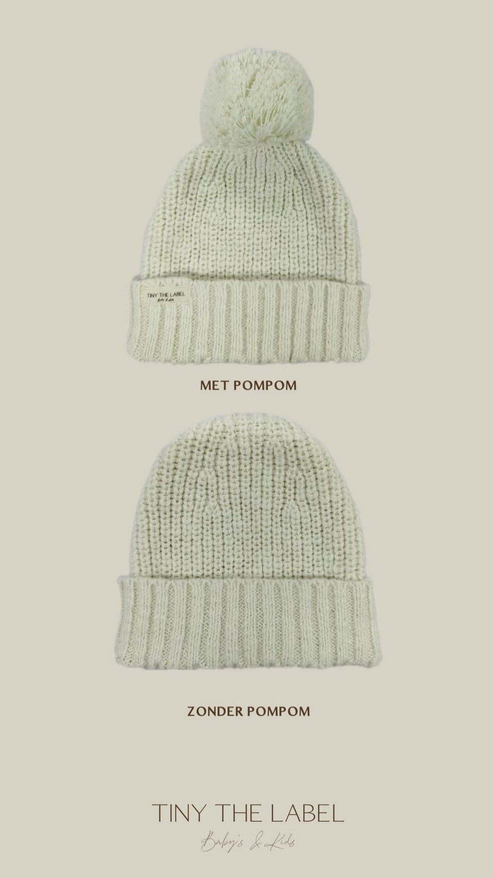 NEWBORN BABYMUTS Baby Parel (met PomPom)